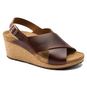 Birkenstock Papillio Samira Leather Cognac Women’s Sandal Sz EU41/US10